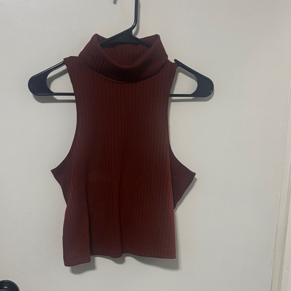 Urban Outfitters Ribbed Sleeveless Top - Brown
